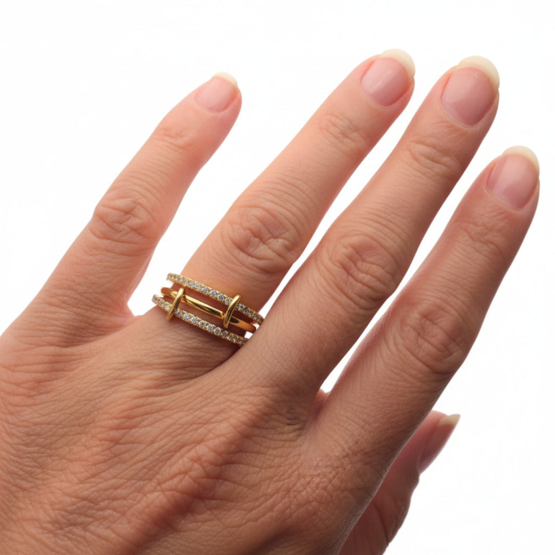 Three-part rings