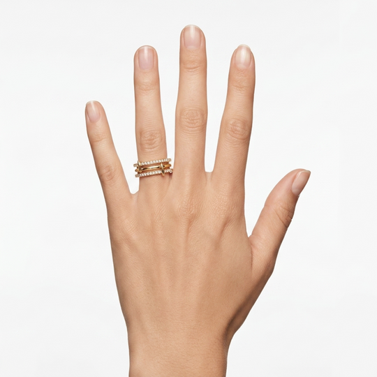 Three-Part Gold CZ Ring